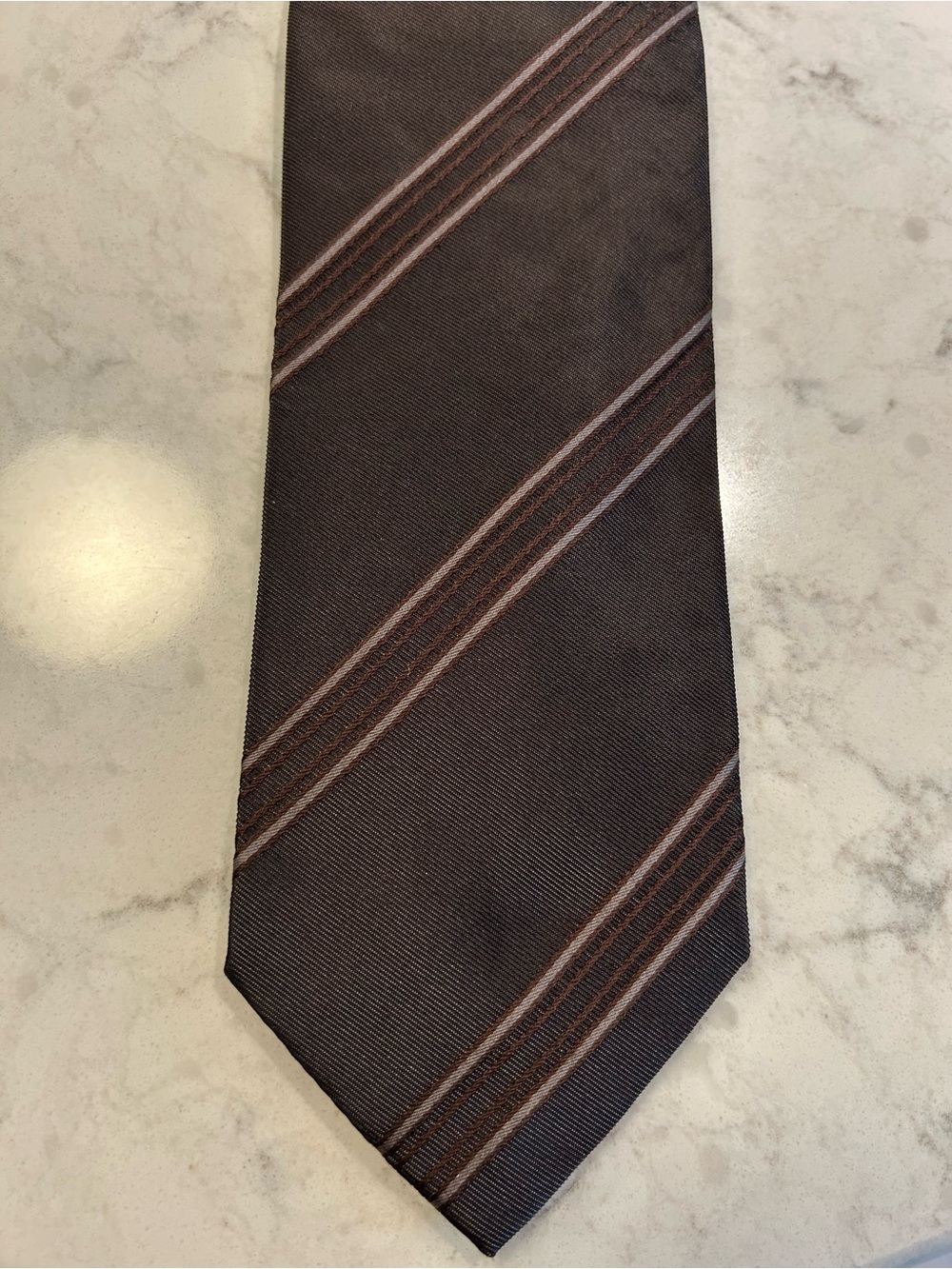 Vintage Pal Zileri Italian Men's Brown Striped Silk Tie